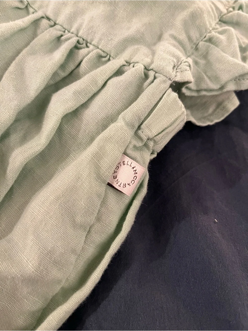 Stella McCartney Mint Green Ruffle Dragonfly Summer Romper Size 12 Months Baby